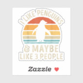 Ich mag Pinguine und vielleicht 3 Leute Funny Ping Aufkleber (Blatt)