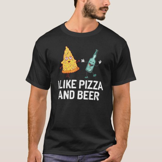 Ich mag Pizza und Bier 6 T-Shirt (Vorderseite)