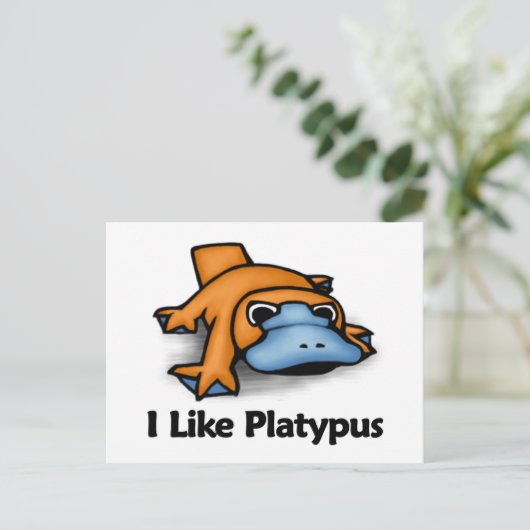 Ich mag Platypus Postkarte (Stehend Vorderseite)