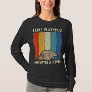 Ich mag Platypus und vielleicht 3 Leute Retro-Plat T-Shirt