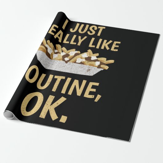 Ich mag Poutine Ok einfach nur Geschenkpapier (Ungerollt)