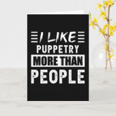 Ich mag Puppentheorie mehr als Leute Funny Karte (Gelbe Blume)