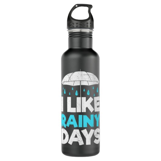 Ich mag Rainy Days Forecast Weatherman Meteorologe Edelstahlflasche (Vorderseite)