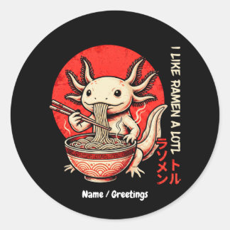 Ich mag Ramen sehr Funny Vintage Japanische Ukiyo- Runder Aufkleber