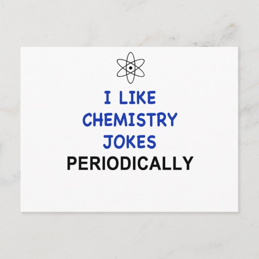 ICH MAG REGELMÄSSIG CHEMISTRIERENDE JOKES POSTKARTE (Vorderseite)