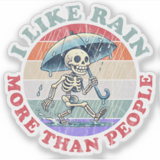 Ich mag Regen mehr als Menschen Aufkleber