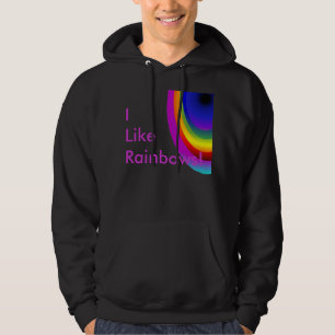 Ich mag Regenbogen-mit Kapuze Sweatshirt