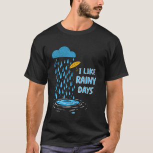 Ich mag Regentage Wetter Regenschirm Regenwolke Re T-Shirt