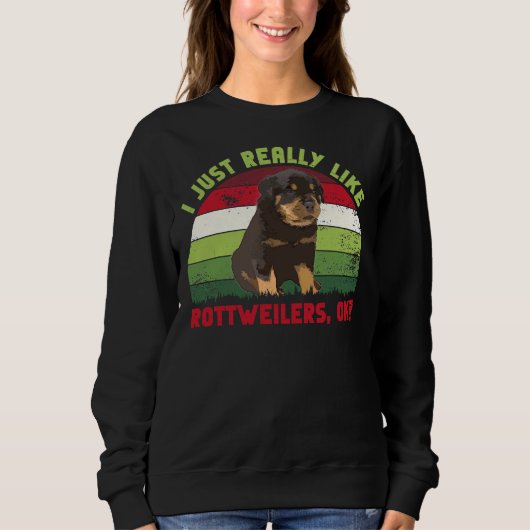 Ich mag Rottweilers einfach nur als Retro Sweatshirt (Vorderseite)