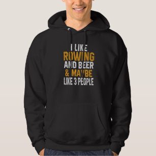 Ich mag Rudern und Bier Coach Crew Steuermann Mutt Hoodie