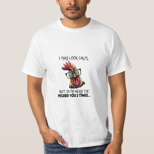 Ich mag Ruhe Funny Rooster aussehen T-Shirt (Vorderseite)