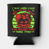 Ich mag ruhig aussehen, aber Halloween-Spinne-Kürb Dosenkühler (Vorderseite)