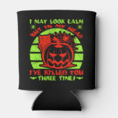 Ich mag ruhig aussehen, aber Halloween-Spinne-Kürb Dosenkühler (Rückseite)