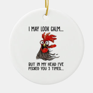 Ich mag ruhig aussehen, aber in meinem Kopf habe i Keramik Ornament
