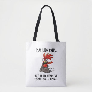 Ich mag ruhig aussehen, aber mein Kopf habe ich di Tasche