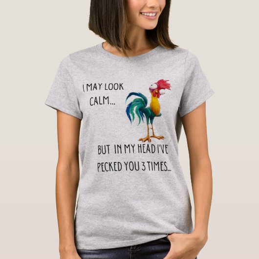 Ich mag ruhig aussehen Funny Animals Rooster T Shi T-Shirt (Vorderseite)