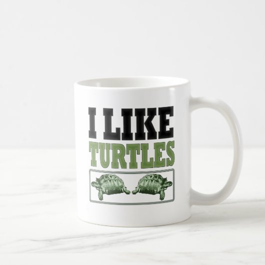 Ich mag Schildkröte-großen Text Kaffeetasse (Rechts)