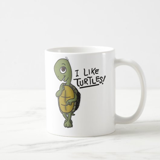 Ich mag Schildkröte-Tasse Kaffeetasse (Rechts)