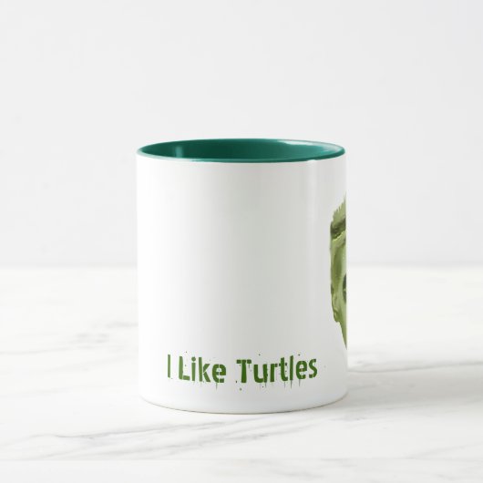 Ich mag Schildkröte-Zombie-KinderTasse Tasse (Zentrum)