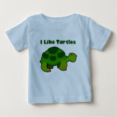 Ich mag Schildkröten - Baby Fine Jersey T - Shirt (Vorderseite)