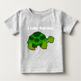 Ich mag Schildkröten - Baby Fine Jersey T - Shirt