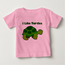 Ich mag Schildkröten - Baby Fine Jersey T - Shirt