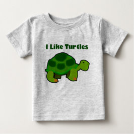 Ich mag Schildkröten - Baby Fine Jersey T - Shirt 