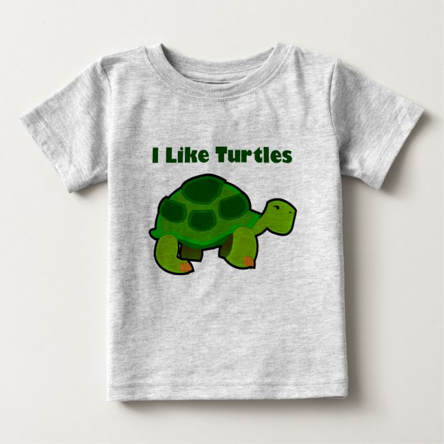 Ich mag Schildkröten - Baby Fine Jersey T - Shirt  (Vorderseite)