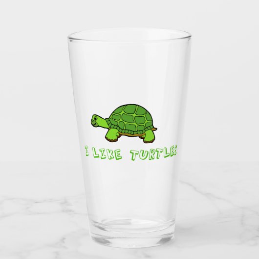 Ich mag Schildkröten Glas (Vorderseite)