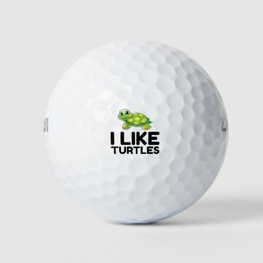 Ich mag Schildkröten Golfball (Vorderseite)