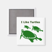 Ich mag Schildkröten Magnet (Vorderseite/Rückseite)