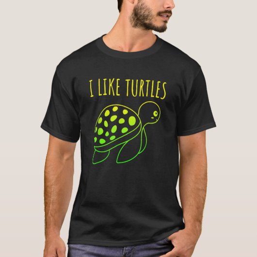 Ich mag Schildkröten niedlich T-Shirt (Vorderseite)