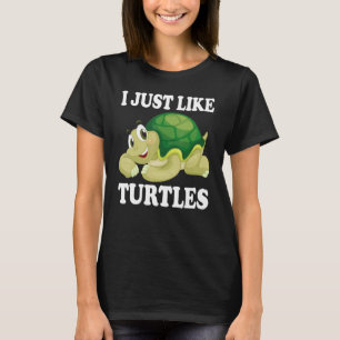 Ich mag Schildkröten Niedliches Wasser Schildkröte T-Shirt