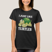 Ich mag Schildkröten Niedliches Wasser Schildkröte T-Shirt (Vorderseite)