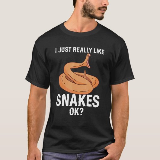 Ich mag Schlangen echt wie Ok Python Schlange T-Shirt (Vorderseite)
