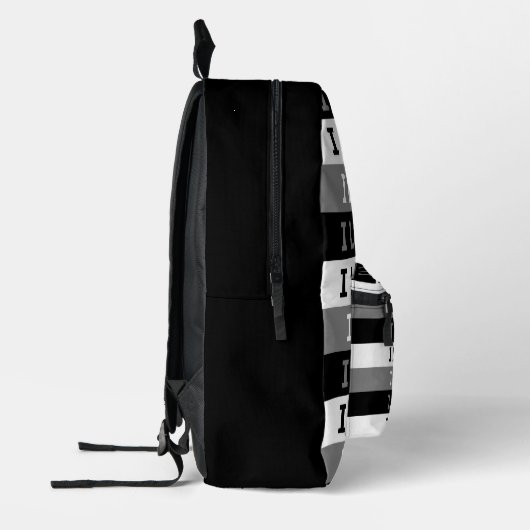 Ich mag Schwarz-weiße und grau gestrichene Gestalt Bedruckter Rucksack (Links)