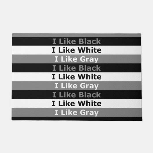 Ich mag Schwarz-weiße und grau gestrichene Gestalt Fußmatte (Vorderseite)