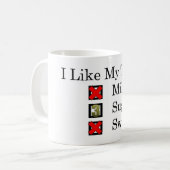 Ich mag... Schwarzer Tee mit 3 Zucker Kaffee Tasse (Vorderseite Links)