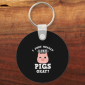 Ich mag Schweine Farm Animal Lover Schlüsselanhänger (Vorderseite)