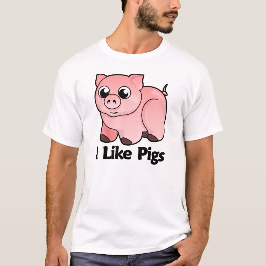 Ich mag Schweine T-Shirt (Vorderseite)