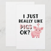 Ich mag Schweine wirklich gut. Briefpapier (Vorne/Hinten)