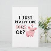 Ich mag Schweine wirklich gut. Briefpapier (Stehend Vorderseite)