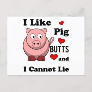 Ich mag Schweinefleisch Hintern Funny Schweineflei Feiertagspostkarte