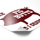 Ich mag Schweinefleisch-Hintern und ich kann GRILL Fotodruck (Ecke)