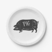 Ich mag Schweinefleisch-Hintern und ich kann nicht Pappteller (Vorderseite)