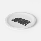 Ich mag Schweinefleisch-Hintern und ich kann nicht Pappteller (Schrägansicht)