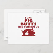 Ich mag Schweinefleisch und ich kann nicht lügen,  Postkarte (Vorne/Hinten)