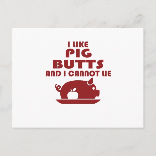 Ich mag Schweinefleisch und ich kann nicht lügen, Postkarte (Vorderseite)
