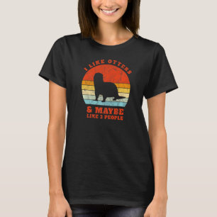Ich mag Sea Otters Vintagen Niedlichen Sonnenunter T-Shirt