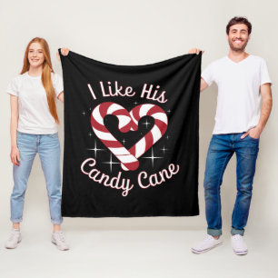 Ich mag seine feinen Cane funny Couples Matching Fleecedecke